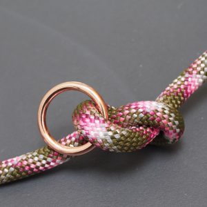 Hundeleine „Vento Tieni 3“ – rosa, grün & rosé gold (10mm)