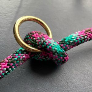 Hundeleine „Vento Tieni 3“ – pink, grün & gold (10mm)